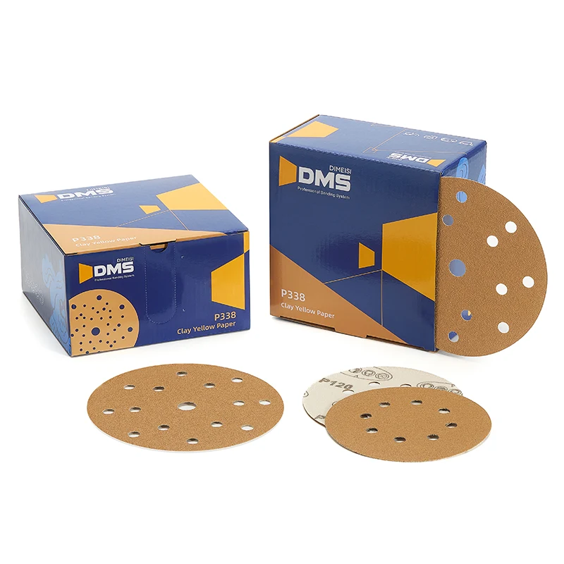 Papel de lija amarillo arcilla